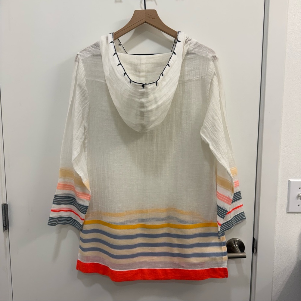Lemlem Vibrant Striped gauze cotton bikini cover up Tunic size small colorful - Picture 10 of 13